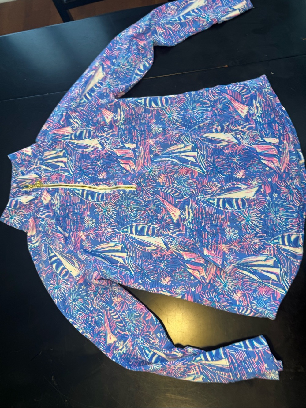 Lilly Pultizer Blue & Pink sailabration women’s - Quarter-Zip Pullover-EUC small